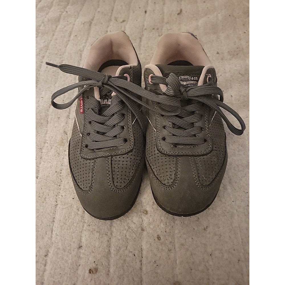 Levi's Womens ‎ Shoes Size 5 AComfort Canvas Lace Up Sneakers Charcoal Grey